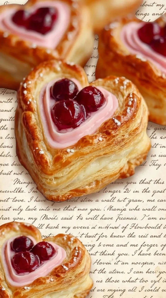 Leafy Hearts Pink Cream Cherries with vibrant colors and delightful design