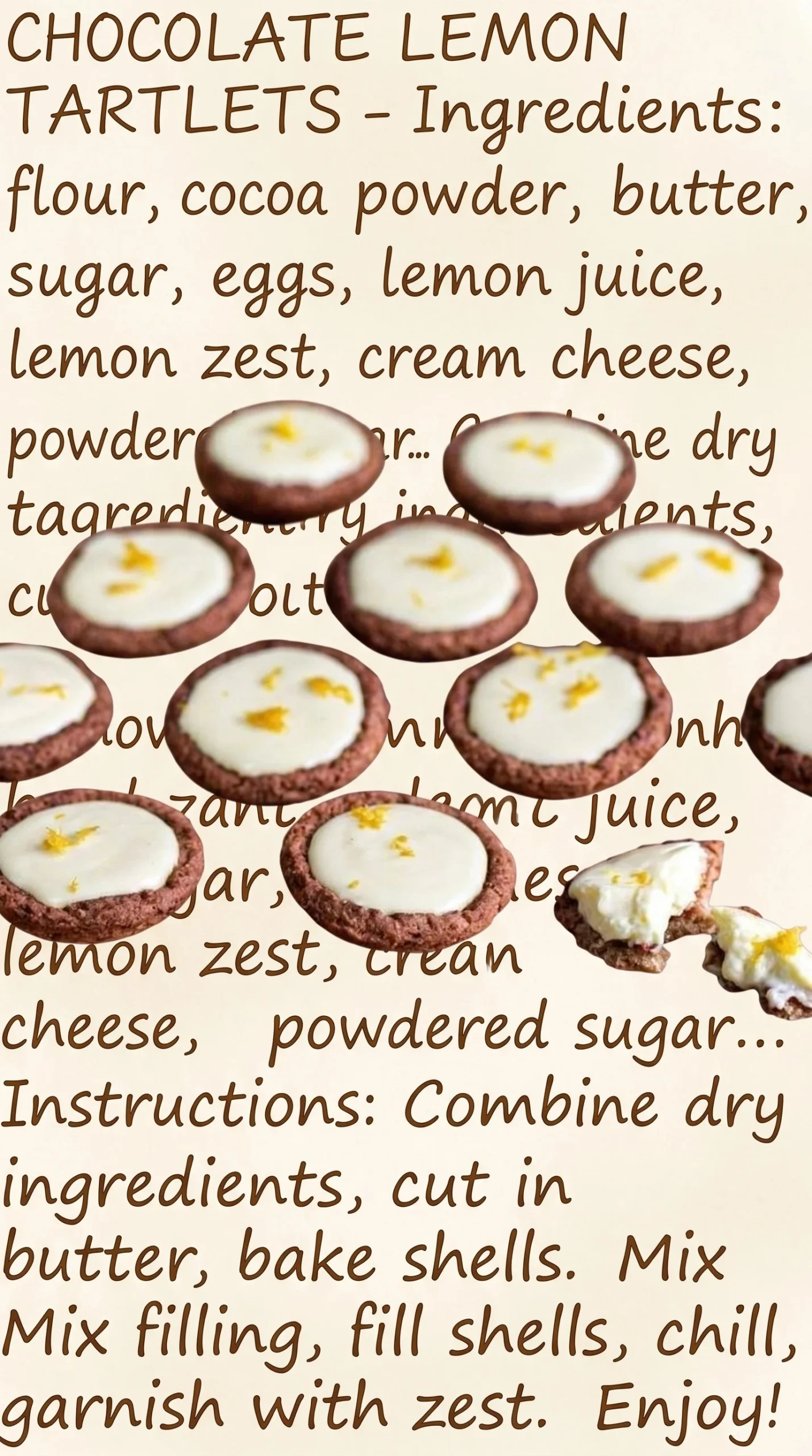 Delicious Lemon Cream Cheese Tarts topped with lemon zest and mint leaves