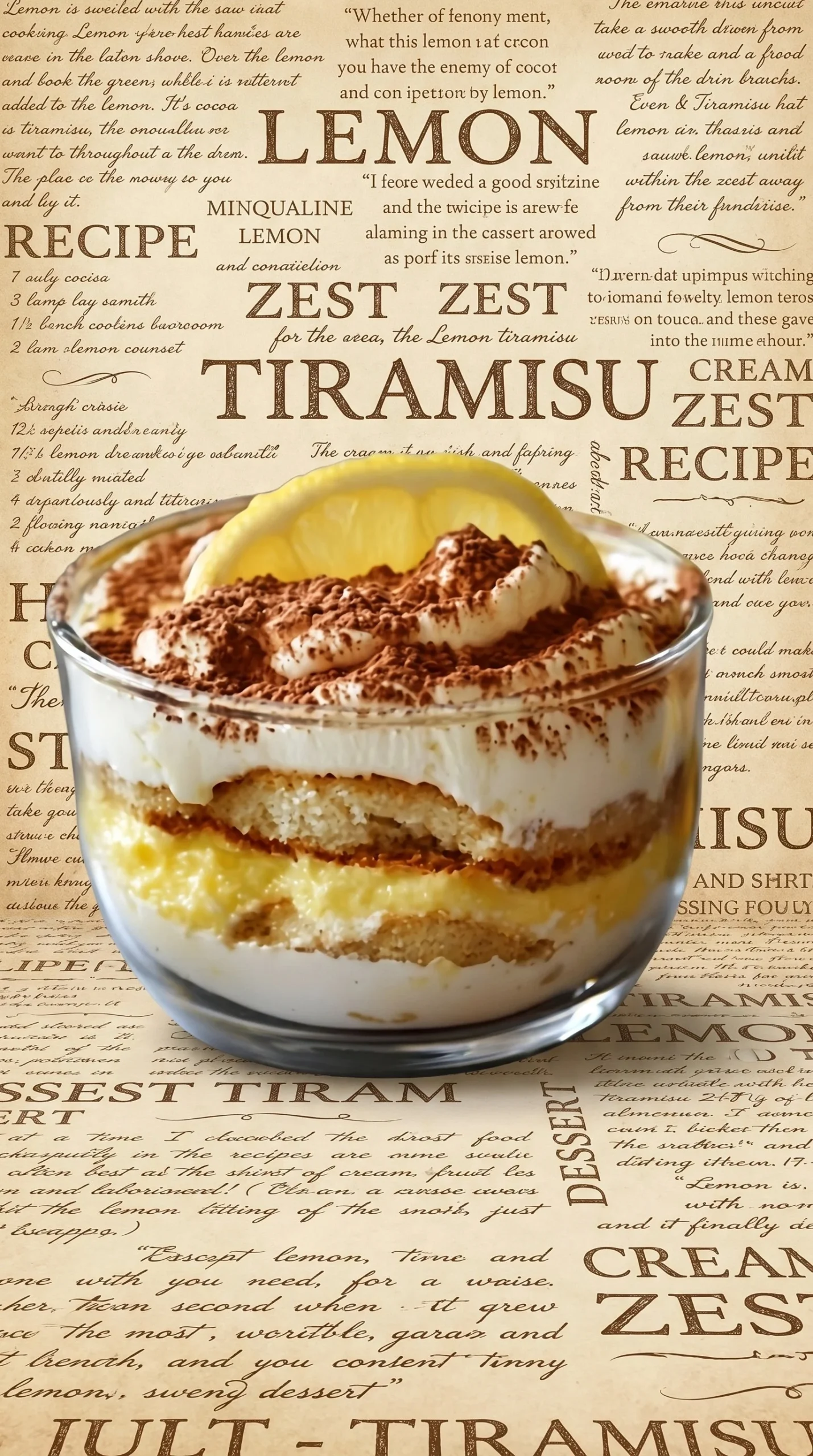 Delicious Lemon Tiramisu dessert with layers of lemon-flavored mascarpone and ladyfingers