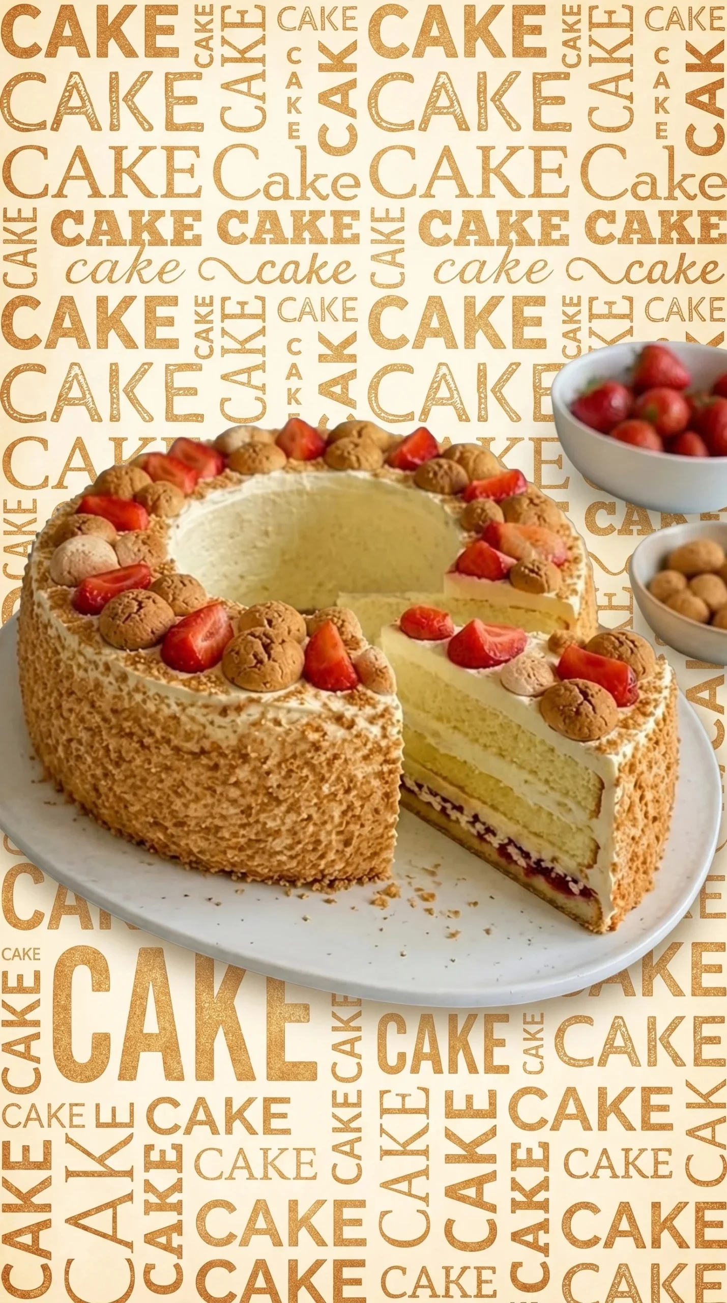 Milanese Mascarpone Wreath dessert decorated with festive elements