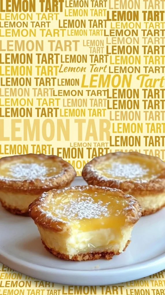 Mini lemon tarts on a plate with fresh lemon slices