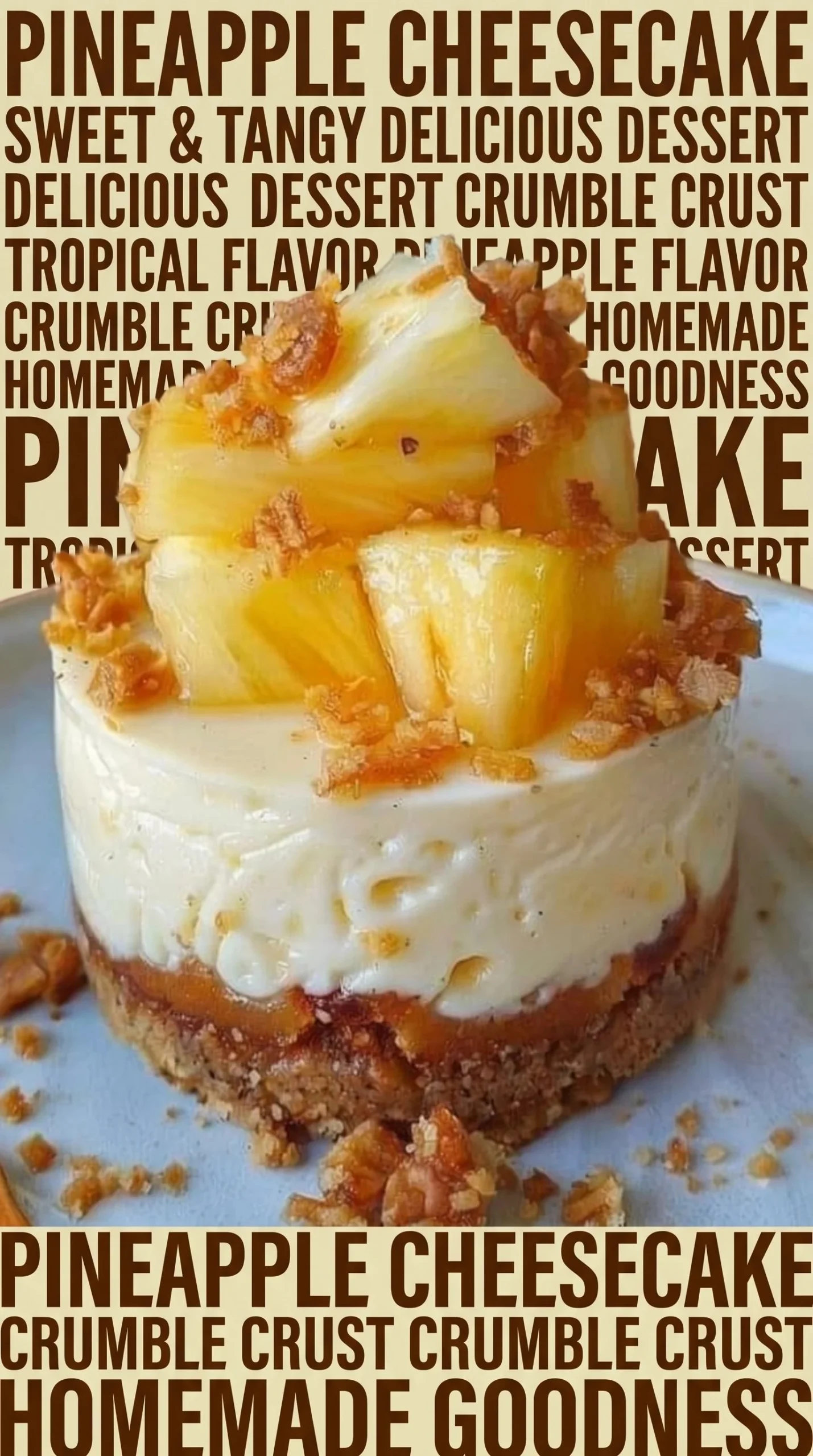 Mini Pineapple Cheesecakes made with coconut milk on a plate.