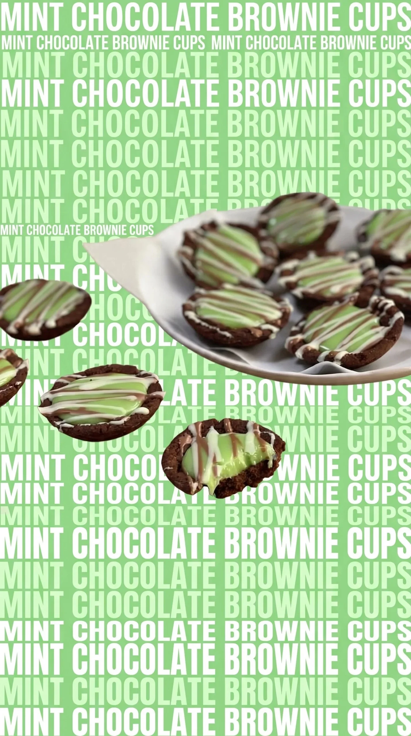 Mint Chocolate Biscuit Cups dessert stacked in a decorative display