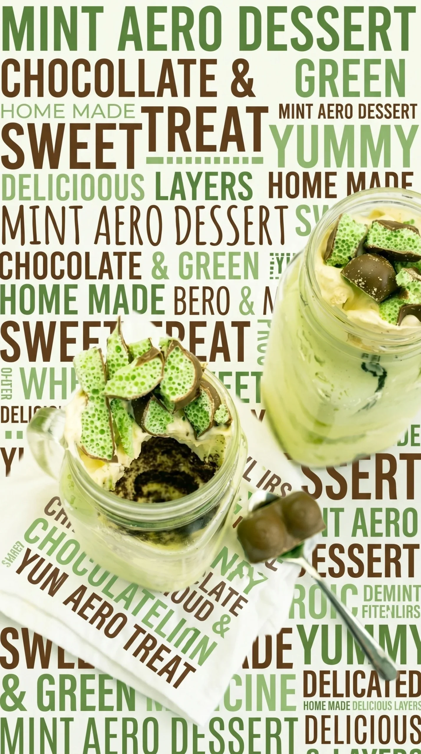 Delicious Mint Chocolate Mug Cakes topped with chocolate chips and mint leaves