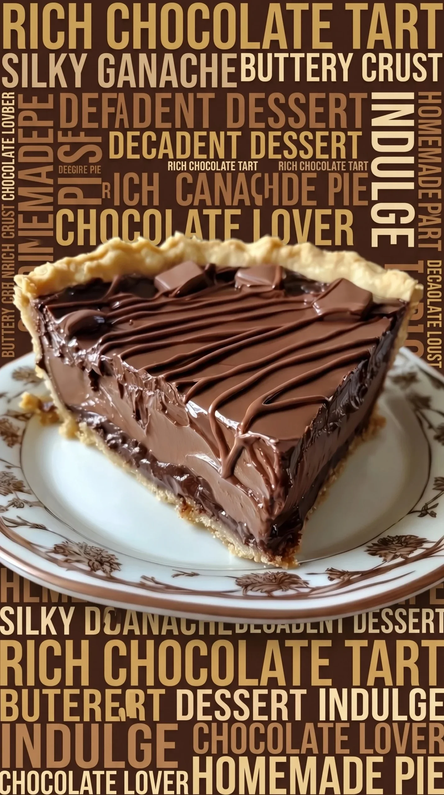 Delicious old-fashioned chocolate pie with a creamy filling and flaky crust