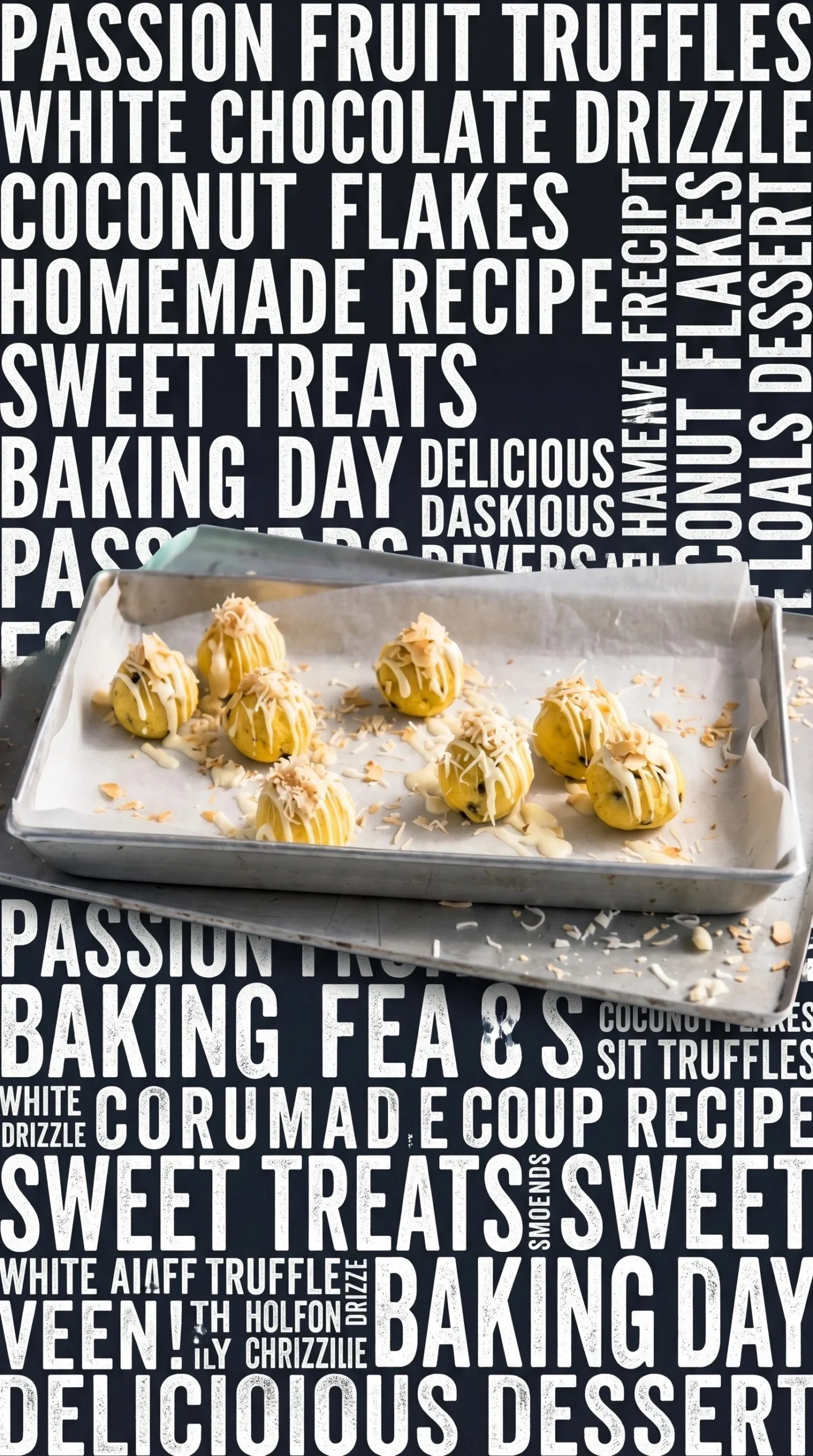 Decadent Passionfruit White Chocolate Truffles on a decorative plate.