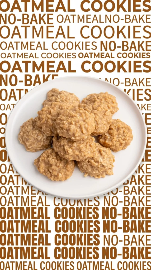Delicious peanut butter no bake cookies stacked on a plate