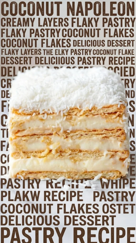 Raffaello Coconut Layers Cake with creamy coconut frosting and delicate layers