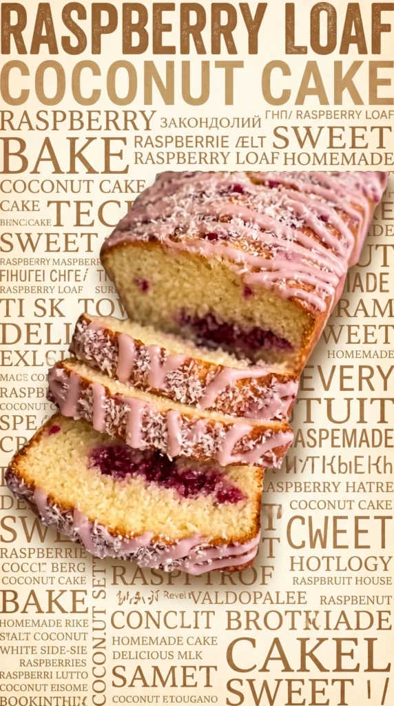 Delicious Raspberry Coconut Loaf with fresh raspberries and coconut flakes
