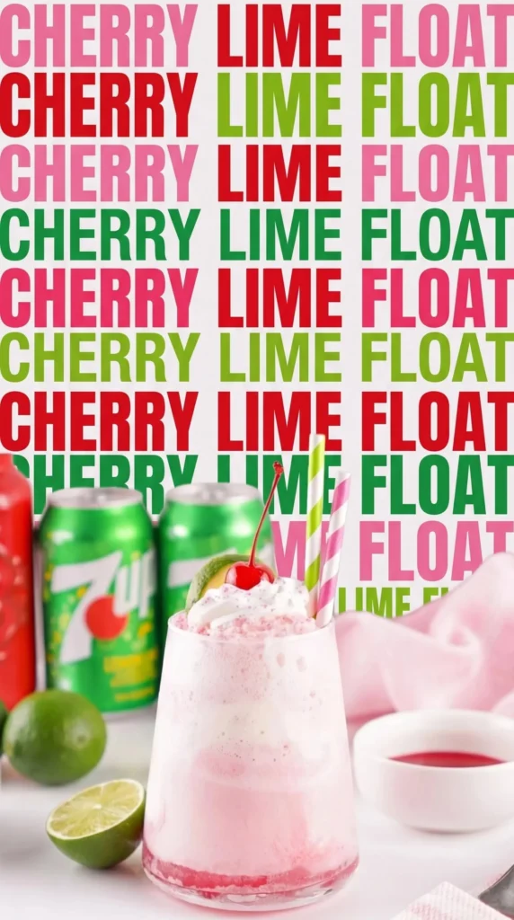 Refreshing Shirley Temple Float topped with whipped cream and cherries.