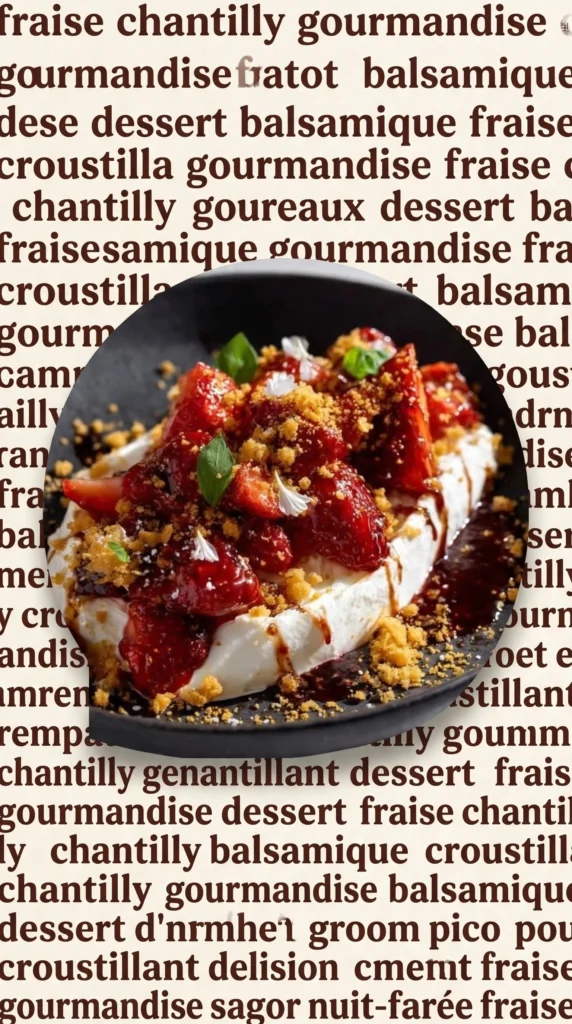 Smoked paprika strawberries served on whipped labneh with amaretti crumble.