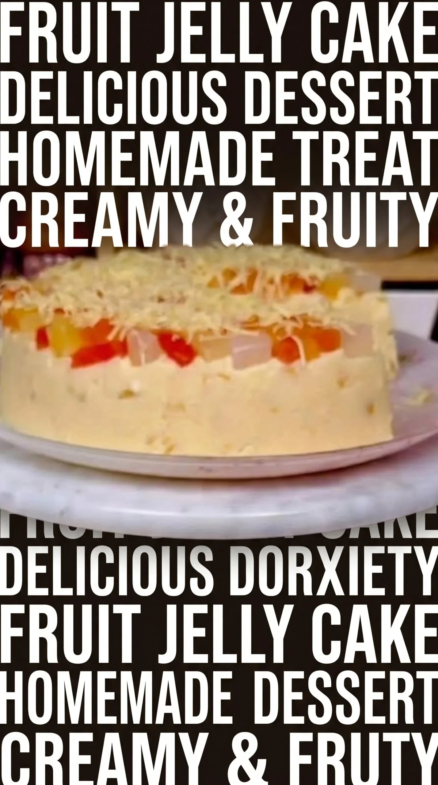 Deliciously smooth and creamy Maja Blanca dessert topped with fresh fruits
