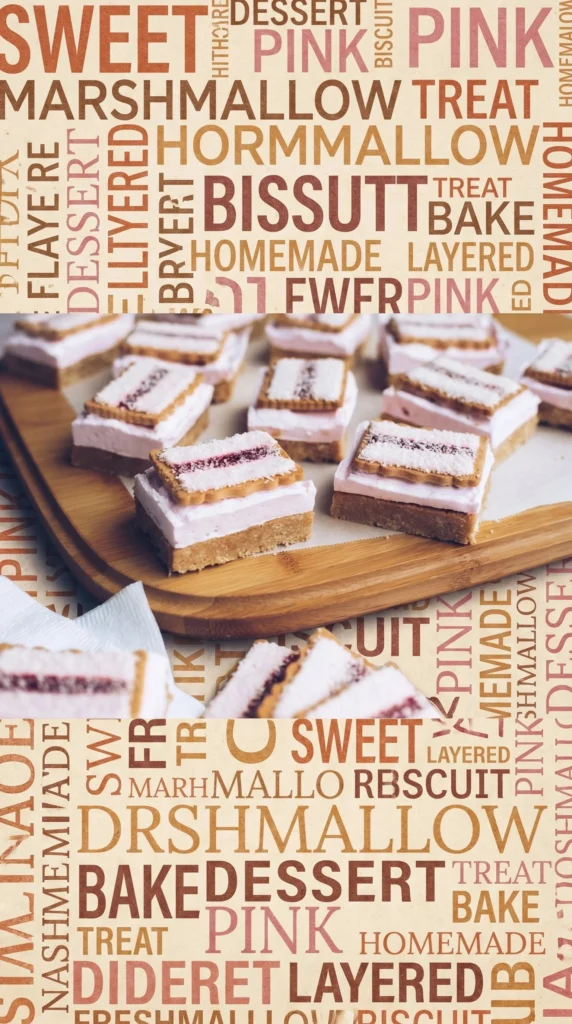 Delicious homemade strawberry marshmallow slice dessert