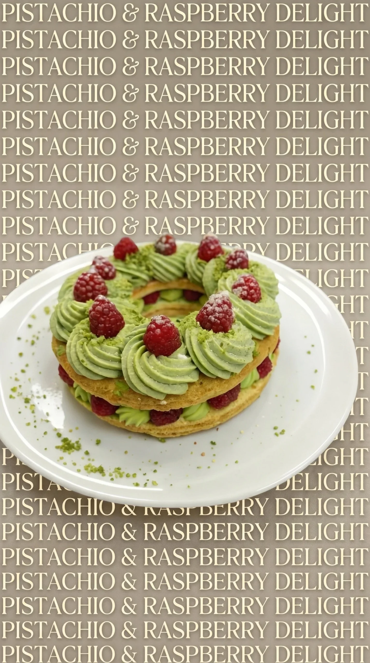Delicious Strawberry Paris-Brest dessert with fresh strawberries and cream