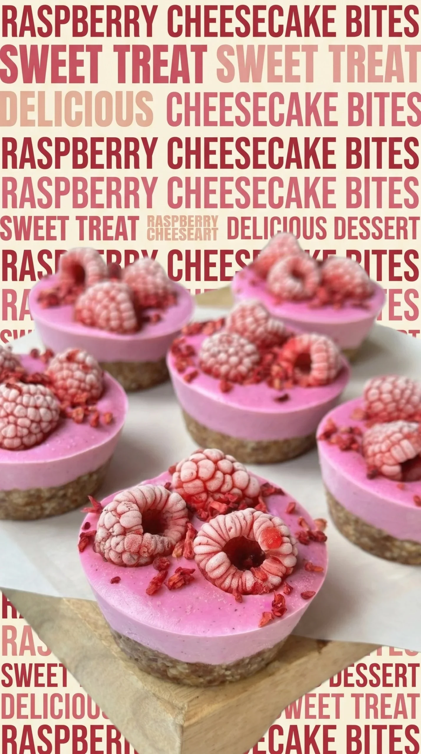 Delicious vegan raspberry cheesecakes with a creamy texture and fresh raspberries
