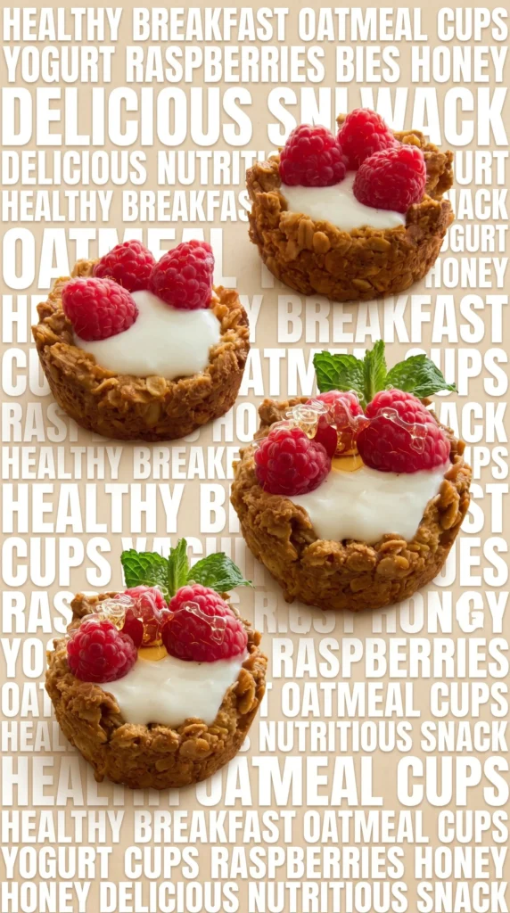 Yogurt-filled granola cups with fresh fruits and nuts