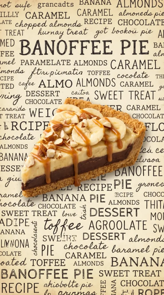 Almond crust banana caramel cheesecake beautifully plated and garnished