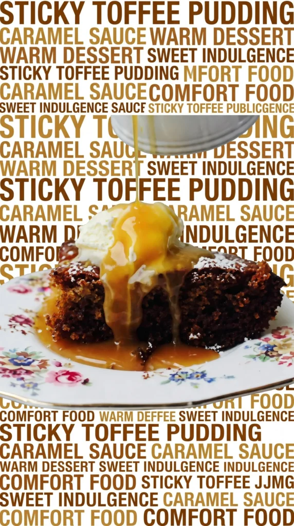 Delicious date pudding topped with creamy butterscotch sauce