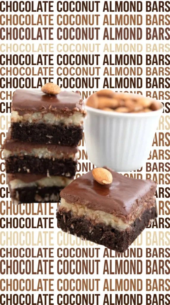 Delicious Keto Almond Joy Brownies topped with coconut and chocolate drizzle