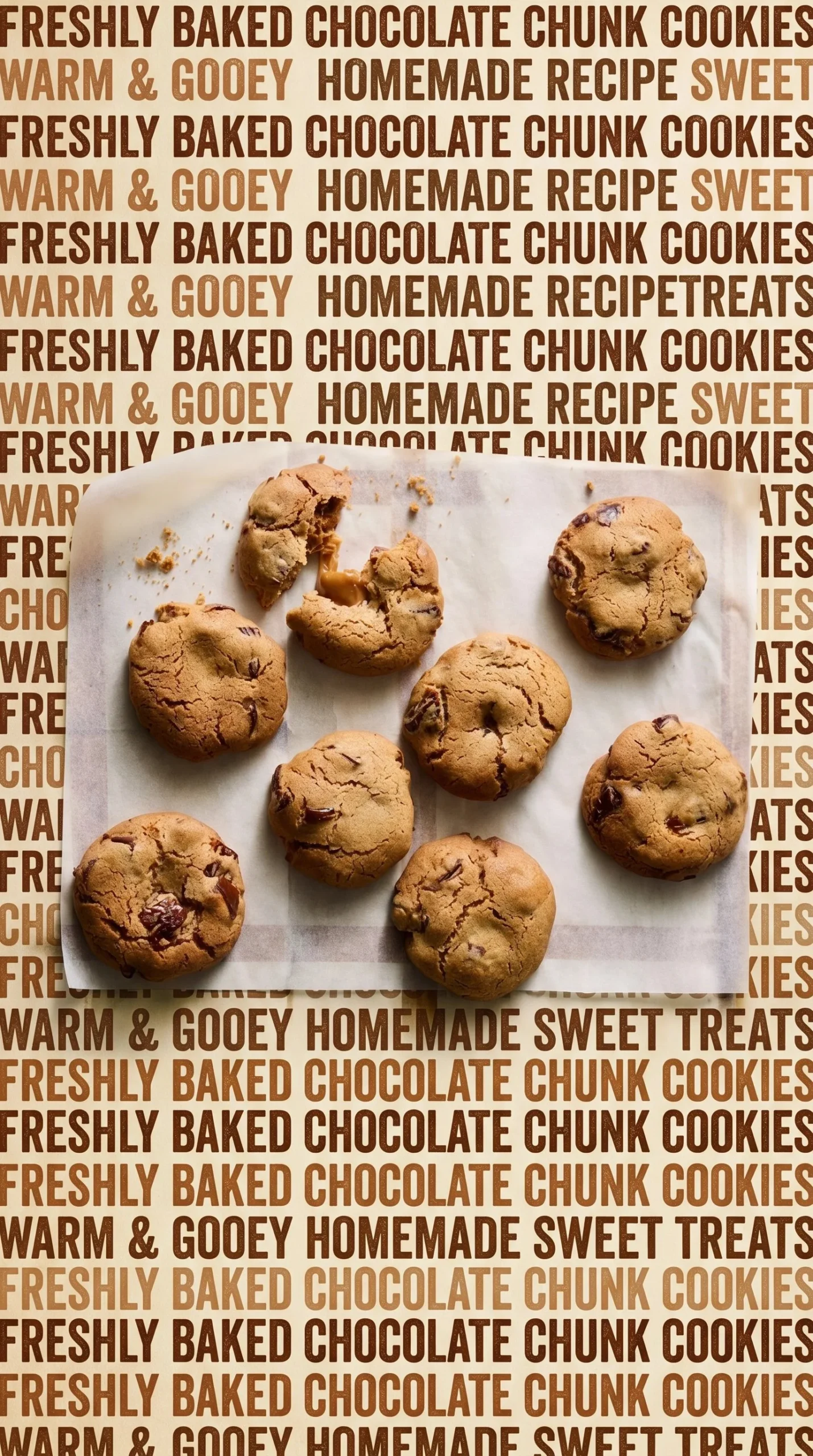 Homemade sticky date cookies with chocolate chips on a wooden plate