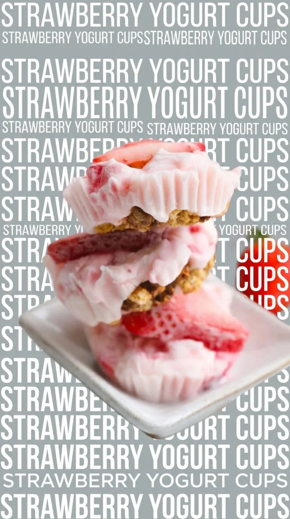 Homemade strawberry yogurt bites ready to enjoy, perfect healthy snack.